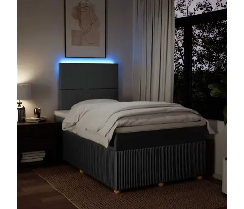 Atsperu Gulta Ar Matraci, Tumši Pelēka Audums, 120X200Cm Vidaxl