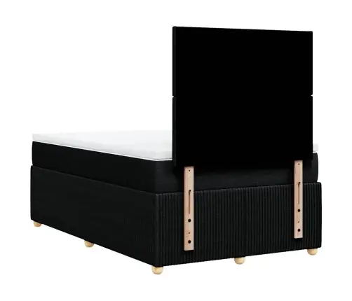 Atsperu Gultas Rāmis Ar Matraci, Melna Audums, 120X200 Cm Vidaxl