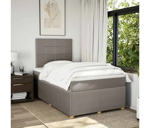 Lova Su Spyruoklėmis Ir Čiužiniu, Taupe, 120X200 cm Audinys