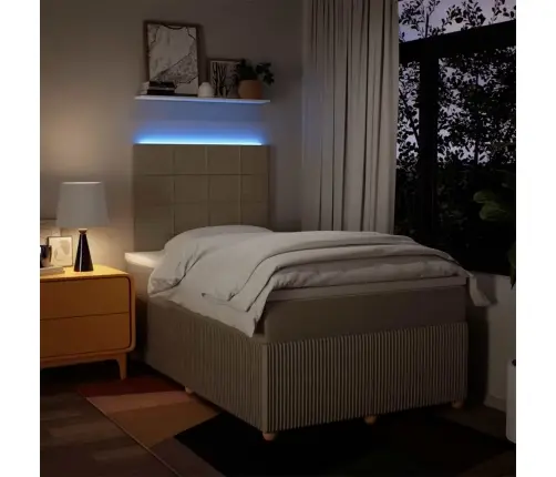 Lova Su Spyruoklėmis Ir Čiužiniu, Kreminė, 120X200 cm Audinys