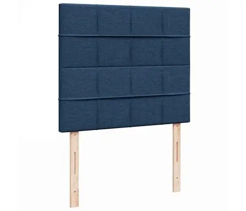 Atsperu Gultas Rāmis Ar Matraci, Zils, 120X200 Cm, Audums Vidaxl