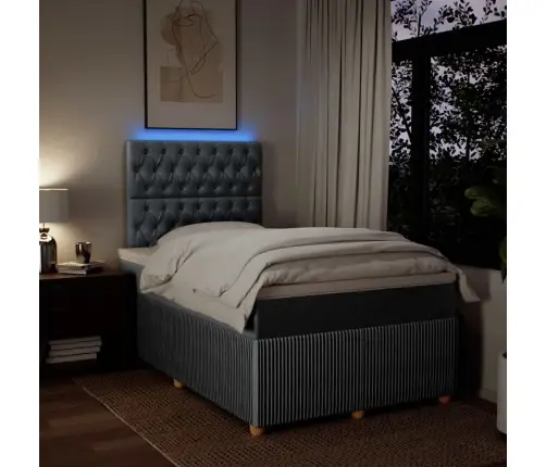 Atsperu Gulta Ar Matraci, Gaiši Pelēka Audums, 120X200Cm Vidaxl