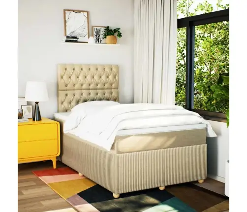 Kontinentaalvoodi Madratsiga, Kreemjas, 120X200 cm Kangas