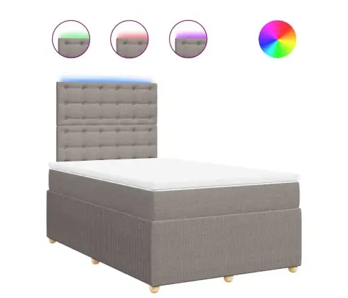 Lova Su Spyruoklėmis Ir Čiužiniu, Taupe, 120X200 cm Audinys