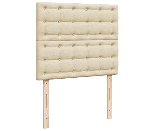 Lova Su Spyruoklėmis Ir Čiužiniu, Kreminė, 120X200 cm Audinys