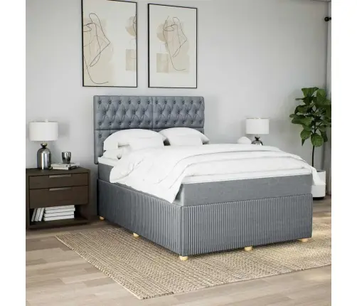 Kontinentaalvoodi Madratsiga, Helehall, 140X190 cm Kangas