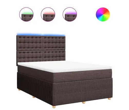 Kontinentaalvoodi Madratsiga, Tumepruun, 140X190 cm Kangas