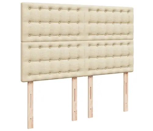 Atsperu Gulta Ar Matraci, Krēmkrāsas Audums, 140X190 Cm Vidaxl