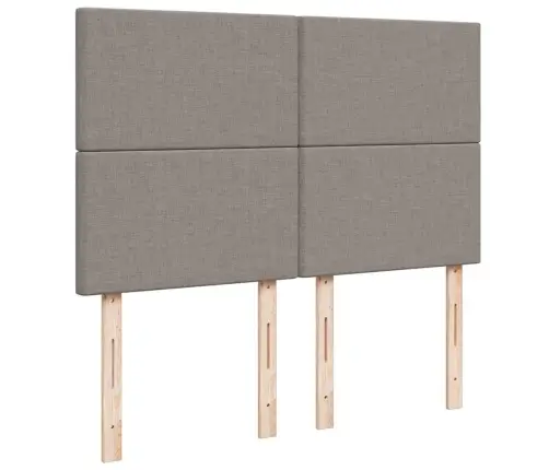 Atsperu Gulta Ar Matraci, Pelēkbrūns, 140X200 Cm, Audums Vidaxl