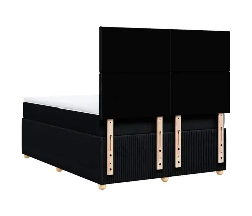 Lova Su Spyruoklėmis Ir Čiužiniu, Juoda, 160X200 cm Audinys