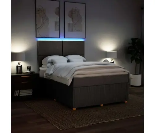 Lova Su Spyruoklėmis Ir Čiužiniu, Taupe, 160X200 cm Audinys