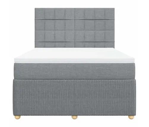 Atsperu Gulta Ar Matraci, Gaiši Pelēka Audums, 160X200 Cm Vidaxl