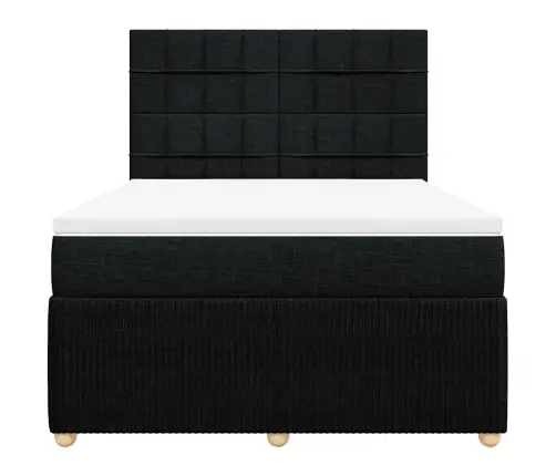 Lova Su Spyruoklėmis Ir Čiužiniu, Juoda, 160X200 cm Audinys