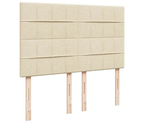 Lova Su Spyruoklėmis Ir Čiužiniu, Kreminė, 160X200 cm Audinys