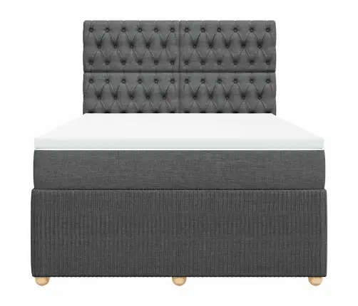 Atsperu Gulta Ar Matraci, Tumši Pelēks, 160X200 Cm, Audums Vidaxl