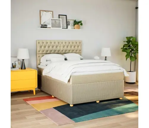 Kontinentaalvoodi Madratsiga, Kreemjas, 160X200 cm Kangas