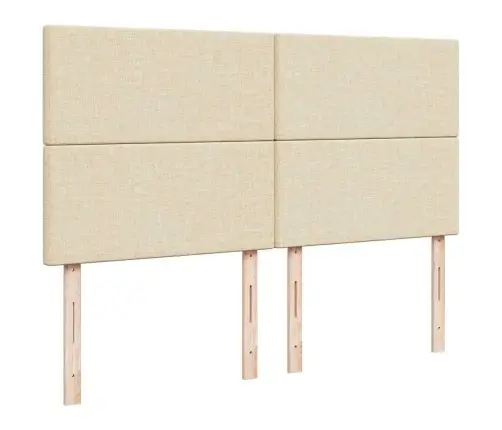 Atsperu Gulta Ar Matraci, Krēmkrāsas, 180X200 Cm, Audums Vidaxl