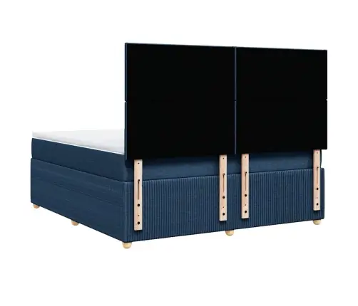 Lova Su Spyruoklėmis Ir Čiužiniu, Mėlyna, 180X200 cm Audinys