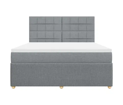 Lova Su Spyruoklėmis Ir Čiužiniu, Pilka, 180X200cm Audinys