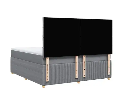 Lova Su Spyruoklėmis Ir Čiužiniu, Pilka, 180X200cm Audinys