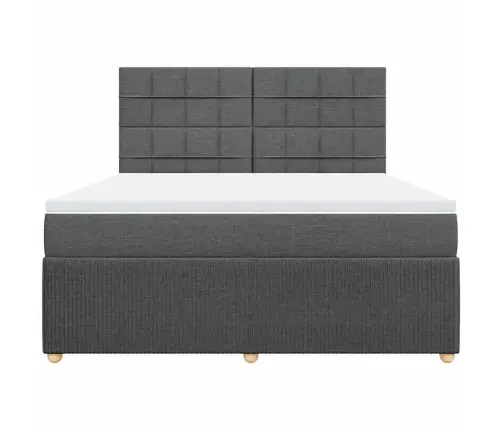 Lova Su Spyruoklėmis/Čiužiniu,Tamsiai Pilka, 180X200cm Audinys