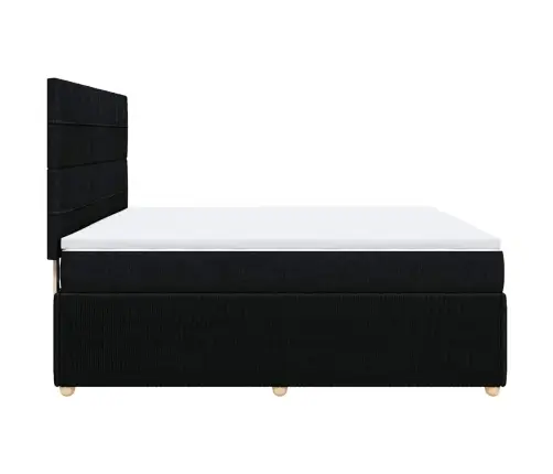 Lova Su Spyruoklėmis Ir Čiužiniu, Juoda, 180X200 cm Audinys