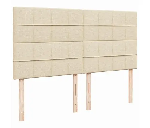 Lova Su Spyruoklėmis Ir Čiužiniu, Kreminė, 180X200 cm Audinys