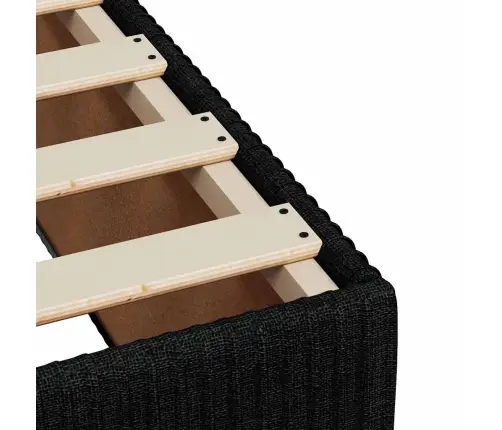 Atsperu Gulta Ar Matraci, Melns, 180X200 Cm, Audums Vidaxl