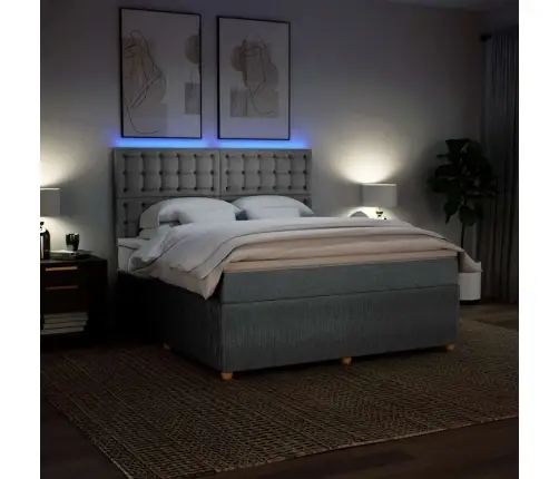 Kontinentaalvoodi Madratsiga, Helehall, 180X200 cm Kangas