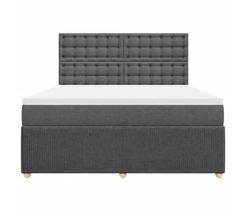 Atsperu Gulta Ar Matraci, Tumši Pelēks, 180X200 Cm, Audums Vidaxl Atsperu Gulta Ar Matraci, Tumši Pelēks, 180X200 Cm, Audums Vidaxl