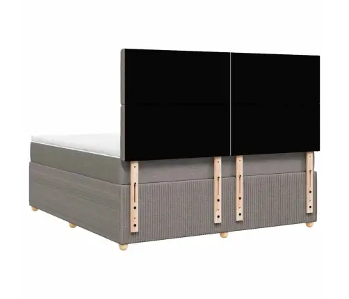 Lova Su Spyruoklėmis Ir Čiužiniu, Taupe, 180X200 cm Audinys