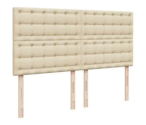 Atsperu Gulta Ar Matraci, Krēmkrāsas, 180X200 Cm, Audums Vidaxl