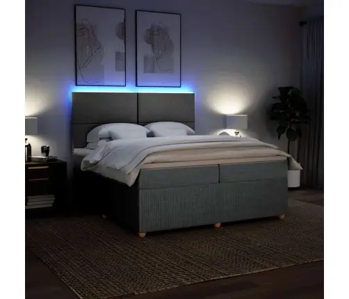 Kontinentaalvoodi Madratsiga, Helehall, 200X200 cm Kangas