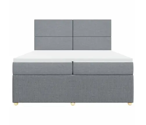 Kontinentaalvoodi Madratsiga, Helehall, 200X200 cm Kangas