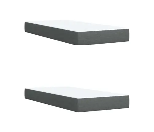 Atsperu Gulta Ar Matraci, Tumši Pelēka Audums, 200X200Cm Vidaxl