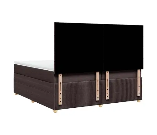 Lova Su Spyruoklėmis Ir Čiužiniu, Ruda, 200X200 cm Audinys