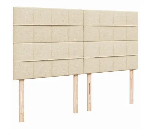 Atsperu Gultas Rāmis Ar Matraci, Krēmkrāsas Audums, 200X200 Cm Vidaxl