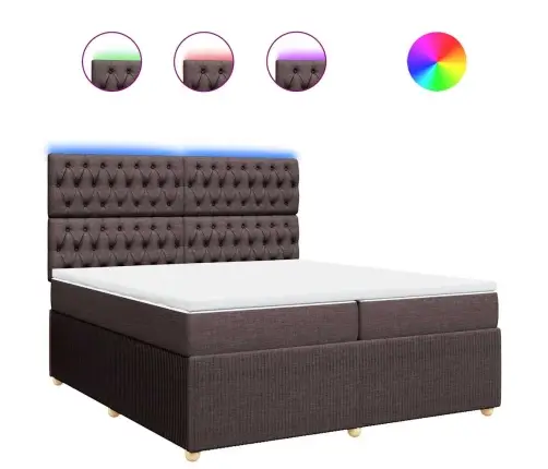 Kontinentaalvoodi Madratsiga, Tumepruun, 200X200 cm Kangas