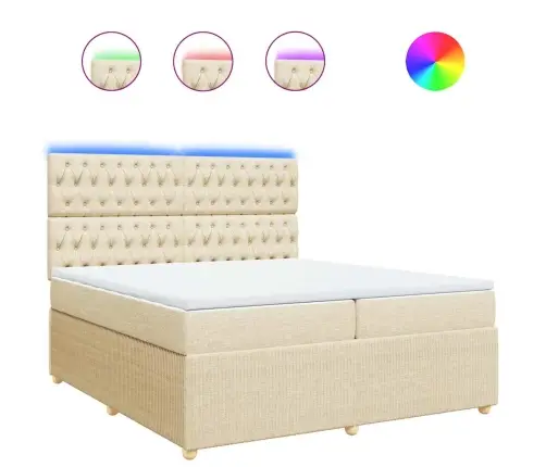 Kontinentaalvoodi Madratsiga, Kreemjas, 200X200 cm Kangas