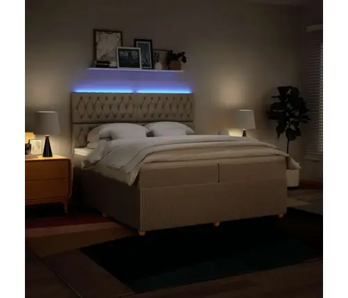 Kontinentaalvoodi Madratsiga, Kreemjas, 200X200 cm Kangas