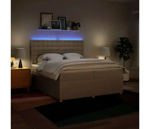 Kontinentaalvoodi Madratsiga, Kreemjas, 200X200 cm Kangas