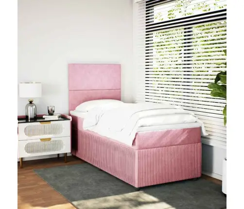 Kontinentaalvoodi Madratsiga, Roosa, 80X200 cm Samet