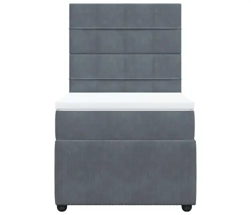 Kontinentaalvoodi Madratsiga, Tumehall, 80X200 cm Samet