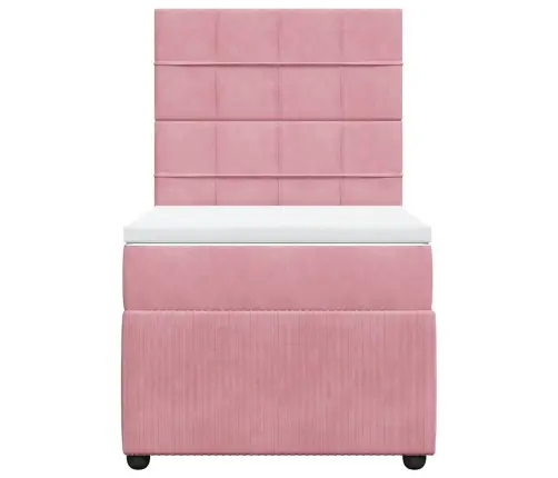 Kontinentaalvoodi Madratsiga, Roosa, 80X200 cm Samet