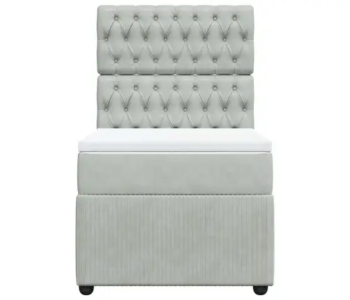 Kontinentaalvoodi Madratsiga, Helehall, 80X200 cm Samet