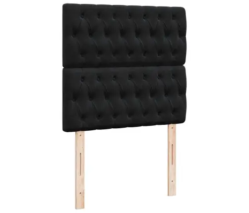 Atsperu Gulta Ar Matraci, Melna Samts, 80X200 Cm Vidaxl