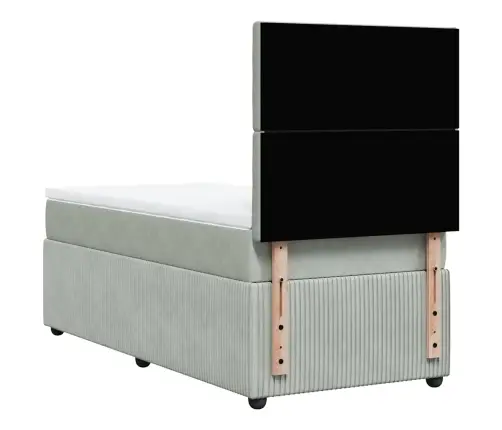 Kontinentaalvoodi Madratsiga, Helehall, 80X200 cm Samet