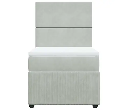 Kontinentaalvoodi Madratsiga, Helehall, 90X190 cm Samet