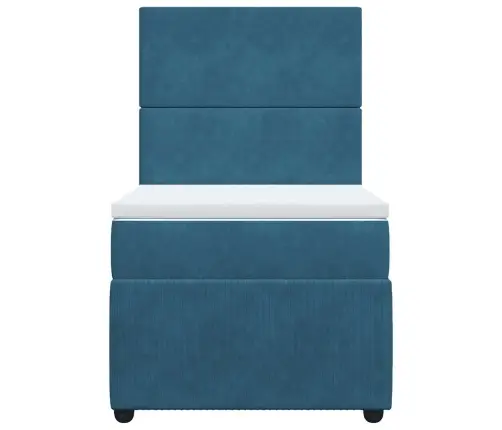 Kontinentaalvoodi Madratsiga, Sinine, 90X190 cm Samet