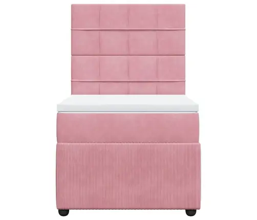 Kontinentaalvoodi Madratsiga, Roosa, 90X200 cm Samet